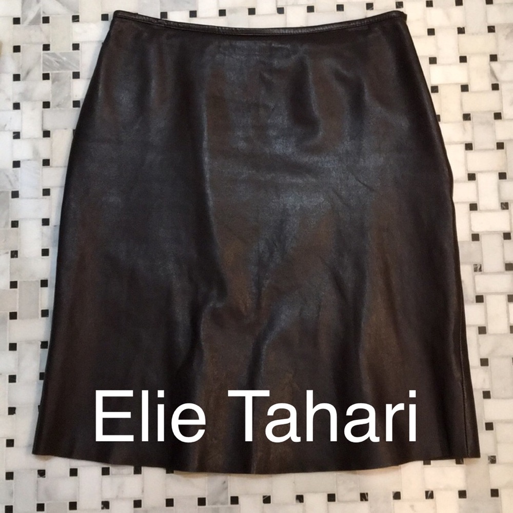 Elie Tahari Leather Skirt